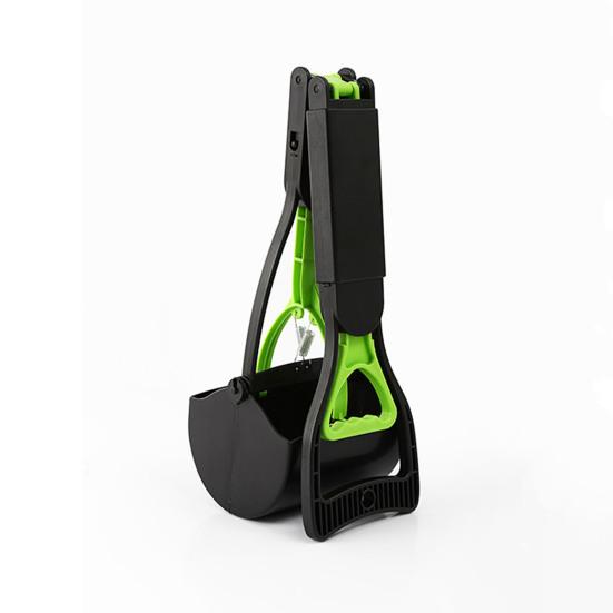 Pooper Scooper Long Handle No Touch Waste Pickup Tool for Large Medium Small Dogs Non-Breakable Folding Dog Poop Scooper for Lawn Grass Dirt Gravel