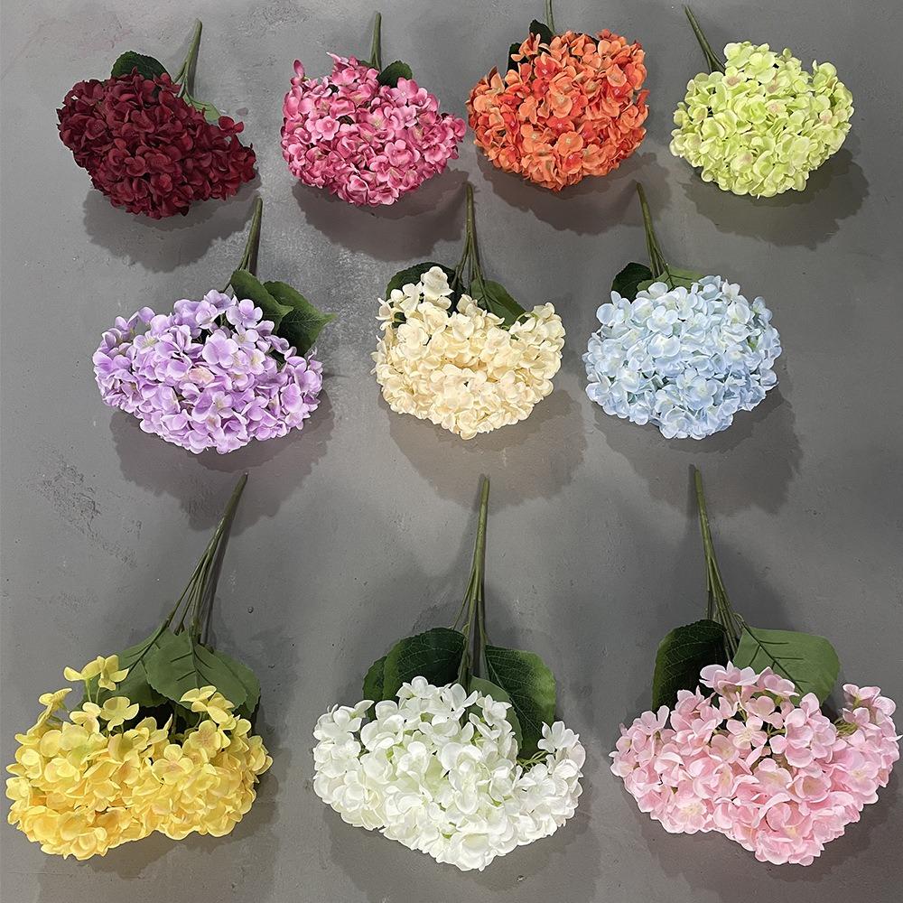 5 Heads Artificial Hydrangea Silk Simulated Decorative Fake Flowers Home Decor Wedding Floral Arrangement Wedding Bridal Bouquet