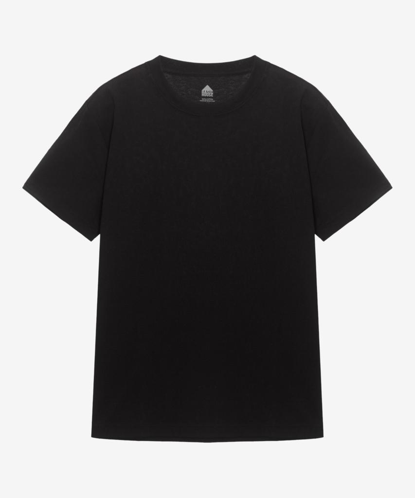 BASIC HOUSE [2Pack] 30S Cotton Regular Fit Round Plain Short Sleeve T-Shirt 2 Pack (6 Colors) Lats0126 (B Type)