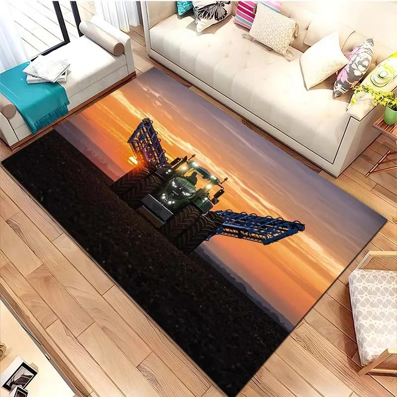 Fendt Farm Tractor Area Rug Agricultural Vehicle Print Non Slip Rectangular Floor Mat Farmer Living Room Decor Carpet