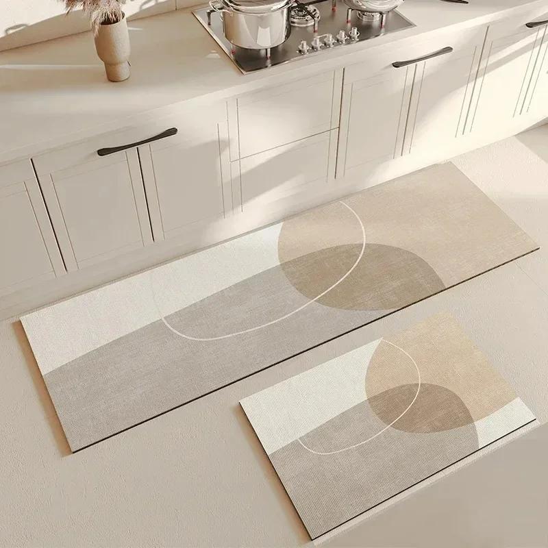 Waterproof Kitchen Carpet PVC Leather Anti-slip Floor Mat Long Minimalist Home Decoration Rug