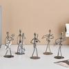 Abstract Retro Metal Musical Clock Modern Home Decor Iron People Model Desk & Table Clock Simple Time Recording Accessories Gift