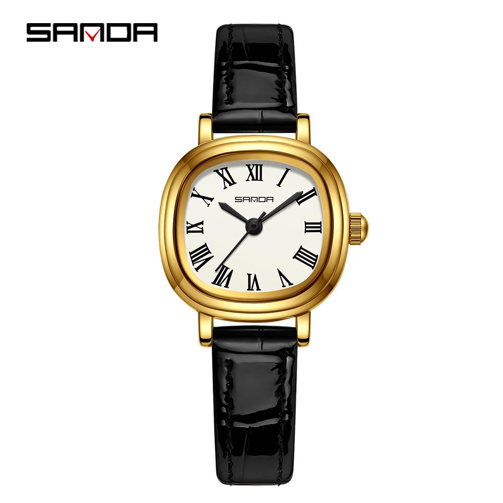 SANDA Top 1137 Women's Quartz Watch Fashionable and Elegant Rose Gold Minimally Roman Digital Women's Quartz Watches