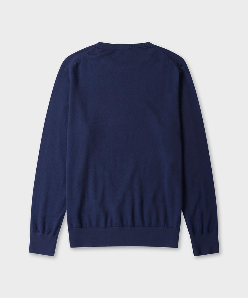 TAILDERN William Lightweight Crewneck Sweater Wool Navy