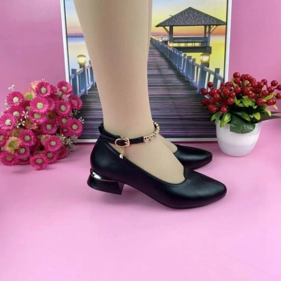 Chaussures féminines femmes mignon bout pointu léger confort bride à boucle antidérapante talon carré chaussures & escarpins ab578