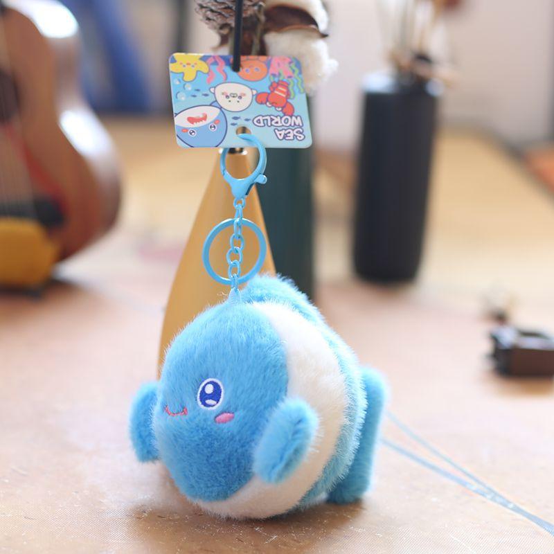 Cute Cute Marine Animal Jellyfish Pendant Plush Toy Doll Crab Lobster Keychain Bag Hanging Decoration