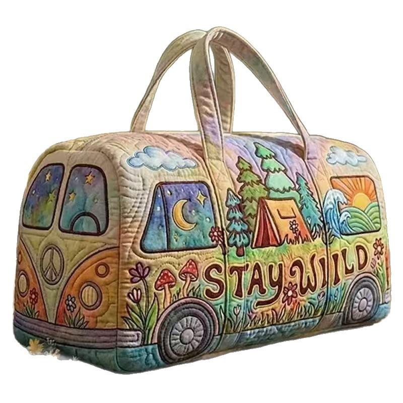 Sac de voyage imprimé éponge 3D pour bus longue distance en matériau polyester pour voyage décontracté