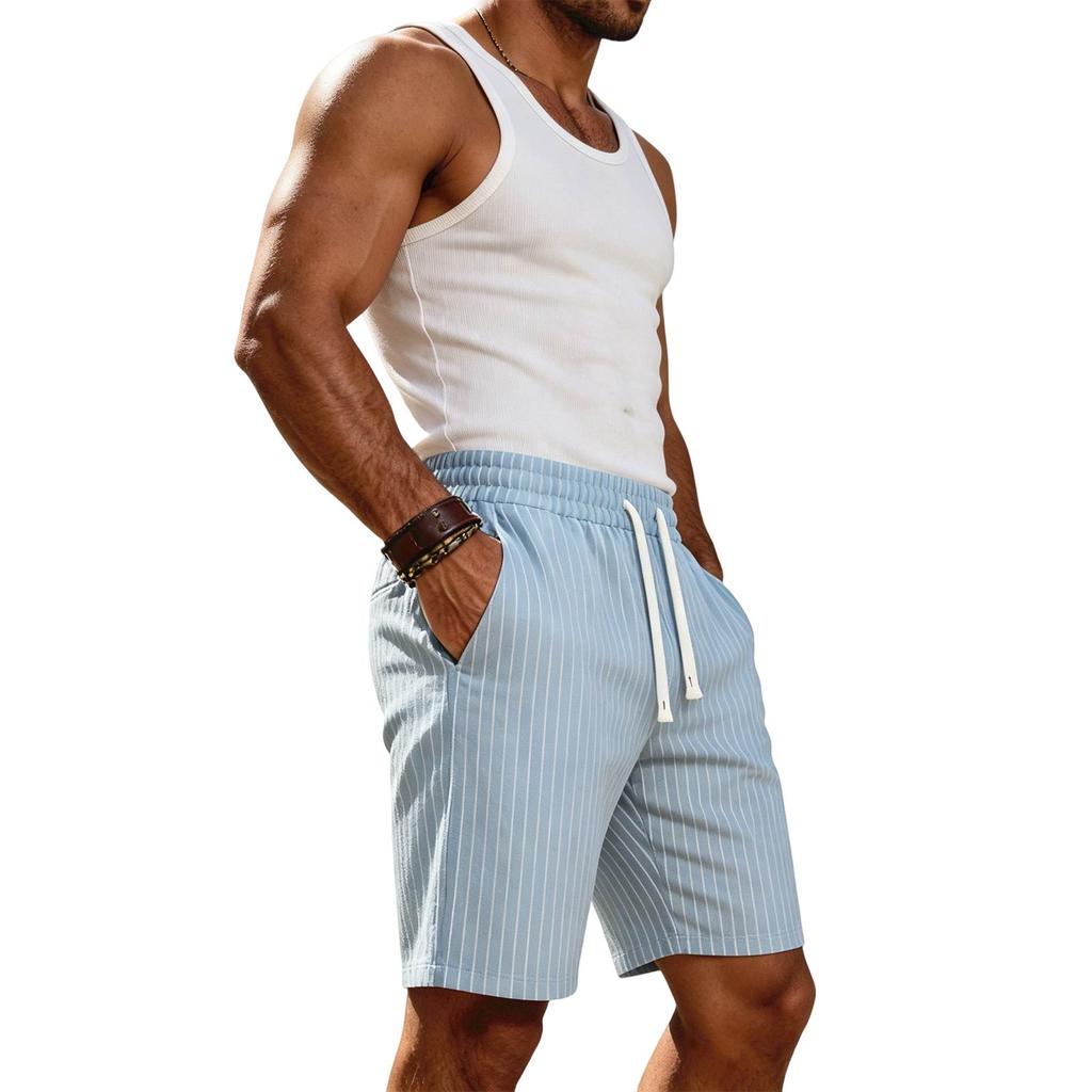 Casual Zomer Shorts voor Mannen met Trekkoord en Zakken Lichtgewicht Comfortabele Pasvorm Elastische Tailleband Geschikt voor Buitenactiviteiten