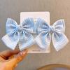 New A Pair College Style Children Butterfly Pair Clip Girls Checkered Versatile Hair Clip Girls' Sweet and Cute Hair Accessories