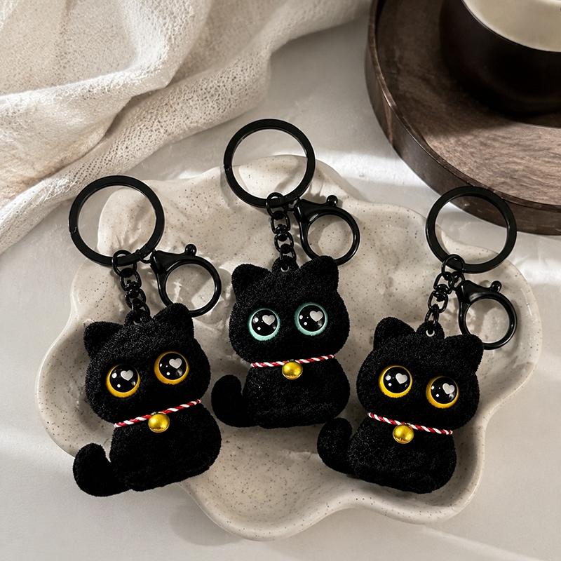 Halloween Plüsch Schlüsselanhänger Niedliche Schwarze Katze Plüsch Schlüsselanhänger Schlüsselringe für Rucksack Tasche Anhänger Kawaii Katzen Schlüsselanhänger Partygeschenke