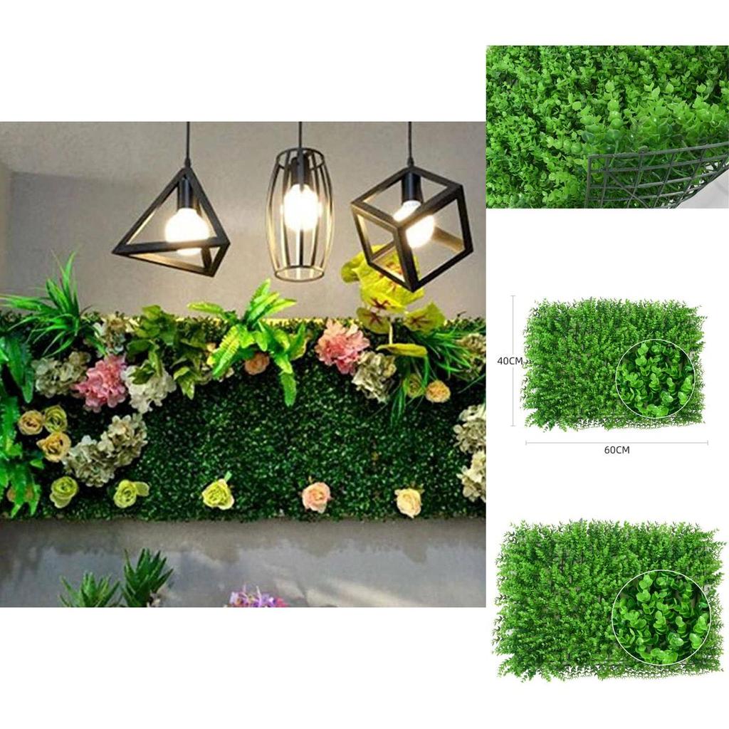 Vibrant 60*40cm Artificial Eucalyptus Plants Green Wall Greenery Fence Foliage Decor For Elegant Home Ambiance