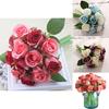 Stunning 12 Head Artificial Flowers Rose Silk Bouquet For Elegant Wedding Dcor