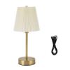 Table Lamp with Fabric Lampshade Modern Minimalist Rechargeable Touch Control RGB Bedside Lamp for Bedroom
