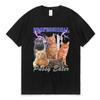 Profesionální kočička Tričko Funny Cat Lover Tričko Unisex Dámské Oblečení Móda Bavlna Ležérní Velká trička Tričko Streetwear