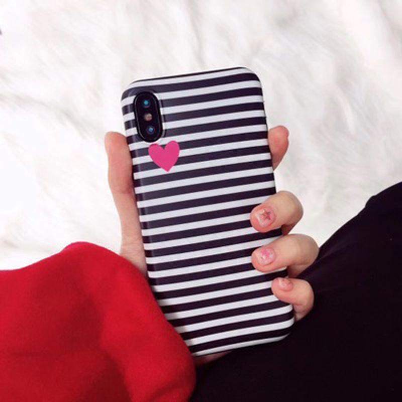 Blackwhite Slim Ultra Stripe Silicone Tpu Phone Case Cover For Iphone X 8 Plus