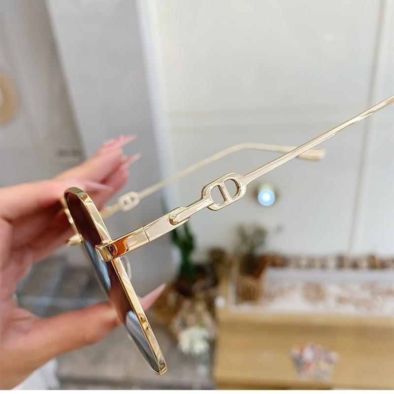 Square Metal Sunglasses, Sunglasses, Women'S High-End Fashion Fashion Glasses, Popular