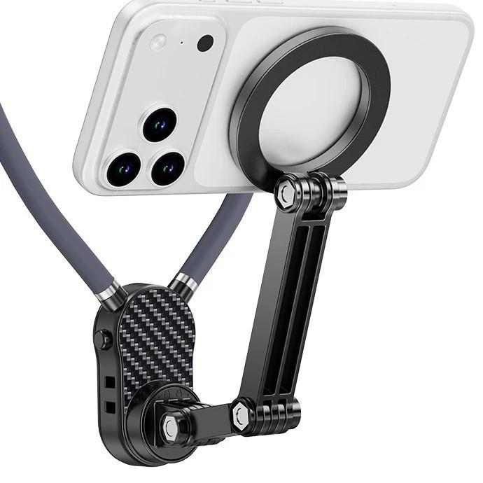 Suporte Magnético de Pescoço para Filmagem em Primeira Pessoa: Câmera Esportiva e Suporte para Celular para Atividades ao Ar Livre, Escalada, Pesca e Ciclismo