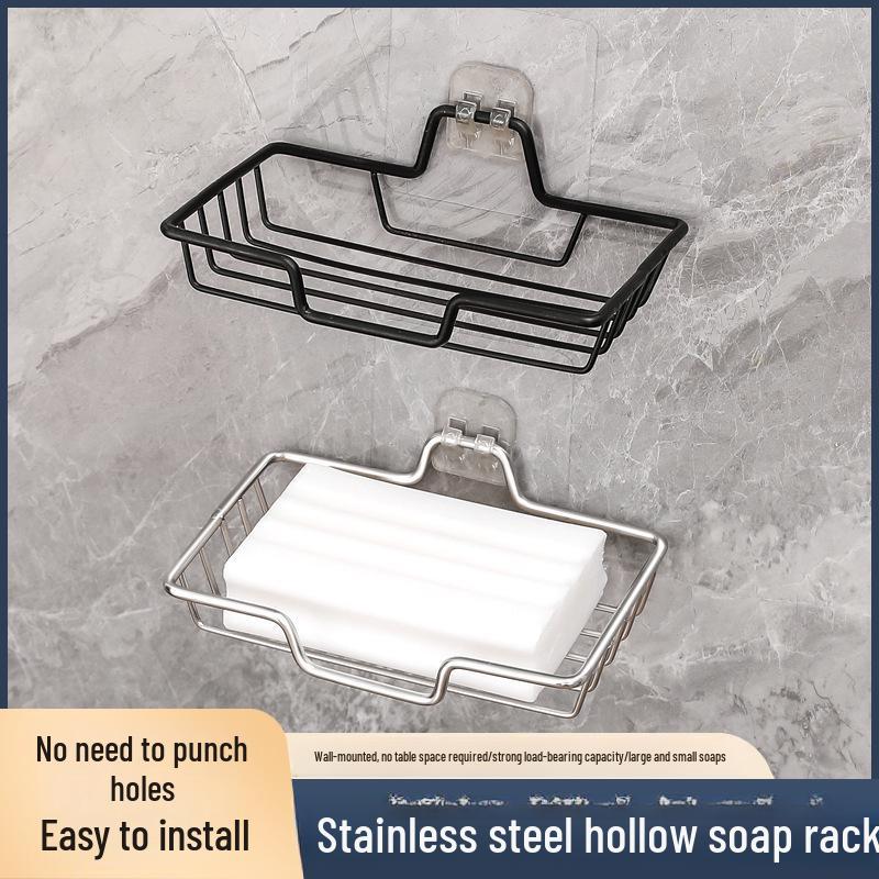Punch-Free Wall-Mounted Soap and Sponge Drain Rack for Household Sink