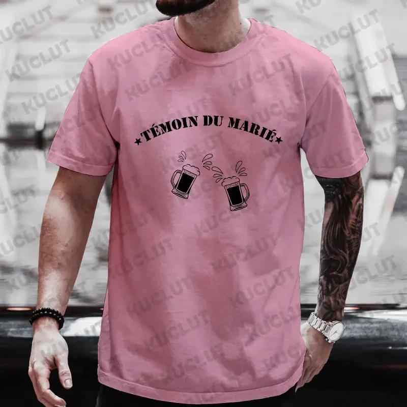 French EVG Team Future Groom Squad T Shirt Engagement Wedding Single Farewell Tees Bachelor Stag Party Tshirt Beer Graphic Tops