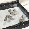 Hyunya, The Same Moonstone Set, Zir*****Pen Ring, Women'S Sweet Cool Wind Necklace, French Irregular Stud Earrings.