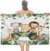 Jungle Safari Animals Beach Towel Sand Free Quick Dry Bath Towel Large for Adult Kids Pool Swim Camping Essentials Accessories