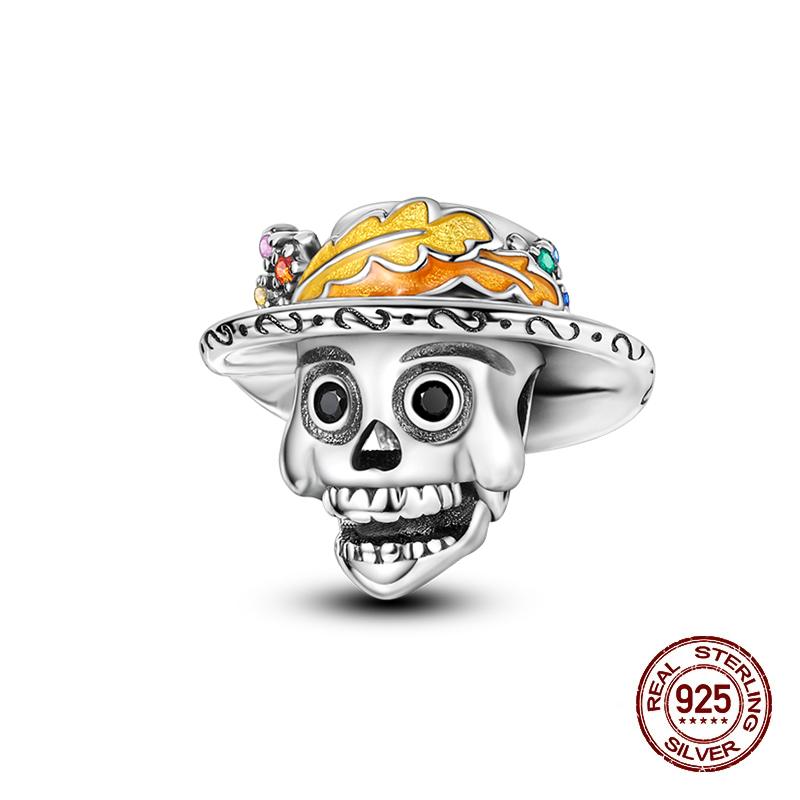 Halloween Charms Bead 925 Silver Luminous Pumpkin Ghost Dangle Fit Bangle Bracelet Necklace DIY Jewelry