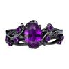 Classical Gothic Jewelry Purple Stone Ring With Intricate Branch Crosses Detailing And Lightweight Alloy Construction