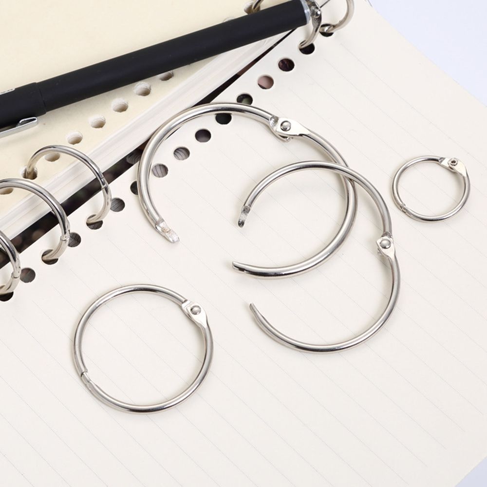 10pcs/lot Notebook Craft Metal Hinged Rings Loose Leaf Binder Scrapbook Clips Keychain Circle