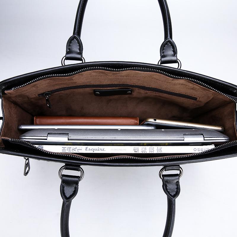 New Trendy Woven Hand-held Horizontal Men's Briefcase, Computer Bag, Single Shoulder Crossbody Bag, Crossbody Bag