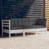Vidaxl 3-Seater Garden Sofa with Anthracite Cushions, Pine