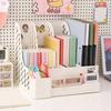 Cute Desktop File Organizer for Students Foldable Book Holder Bookend Shelf for Documents