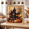 Halloweenowy zestaw do tworzenia obrazków z pereł  Scena z dynią, duchem i zamkiem