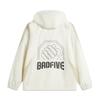 Li-Ning Veste à capuche zippée confortable, décontractée et minimaliste pour hommes, blanc cassé, gris côtier AFDV005-5