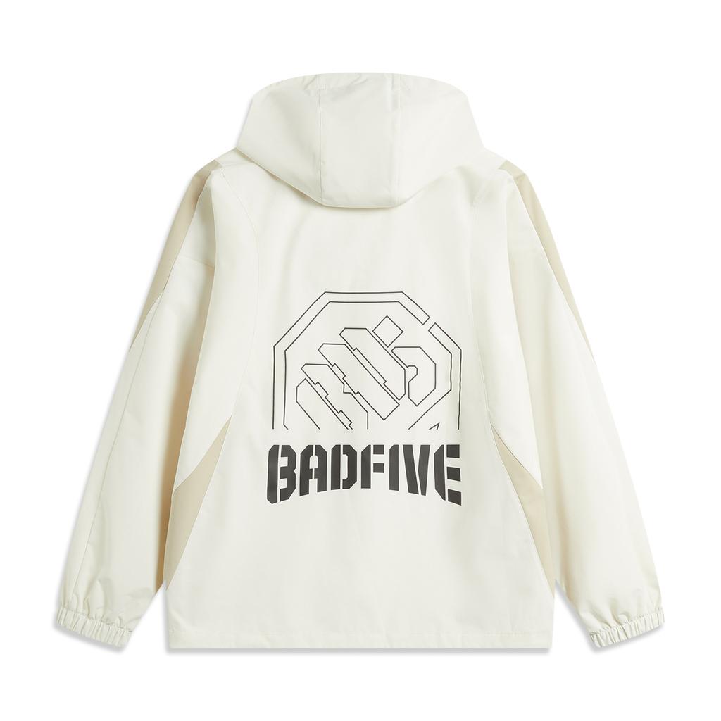 Li-Ning Veste à capuche zippée confortable, décontractée et minimaliste pour hommes, blanc cassé, gris côtier AFDV005-5