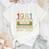 Women's 1981 Cassette Printed Loose Round Neck Short Sleeved T-shirt for Women Shirt