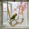 Creative Chew-resistant Wood Bird Swing Wear Resistant Elastic Bird Training Stand Hanging Parrot Play Rack Activity Game