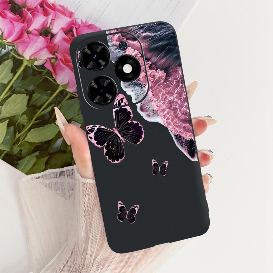 For Tecno Spark Go 2024 Case BG6 Beautiful Butterfly Tree Painted Cover Soft TPU Phone Case For Tecno Spark Go 2024 Fundas Coque