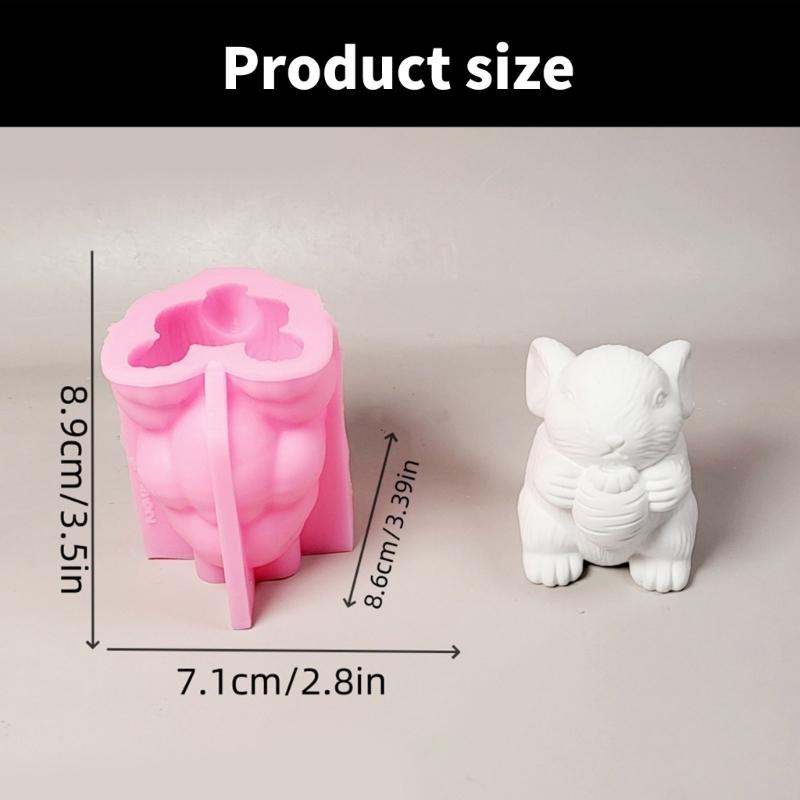 3D Bunnies Statue Silicone Candle Molds for Epoxy Resin Home Decoration Animal Figurine Silicone Molds Soap Making Molds