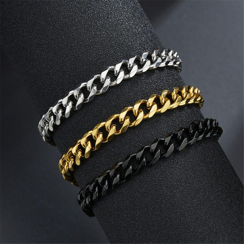 Jewelry Fashion 3/5/7mm Men's Cuban Classic Men's Bracelet Wide Chain