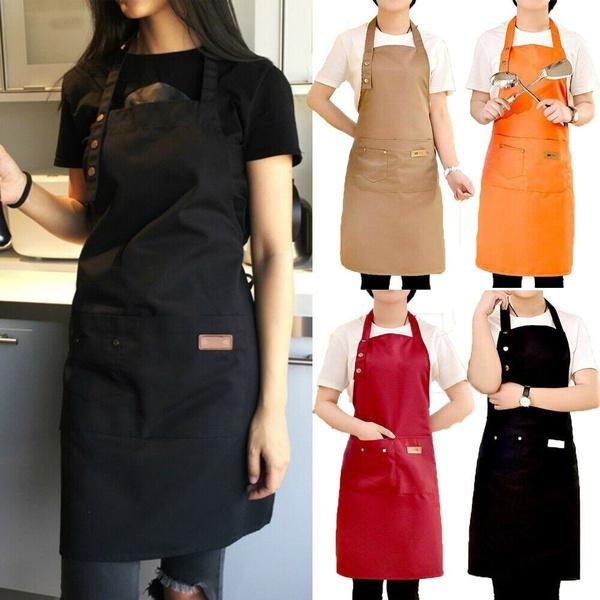 Módní plátěné kuchyňské zástěry pro ženy Muži Pracovní zástěra šéfkuchaře na gril Restaurace Bar Obchod Kavárny Krása Nails Studios Uniforma