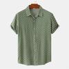 Men Solid Colored Dots Hawaiian Casual Short Sleeves Summer 3d Printed Button Blouse Tops Party Street Button Shirts