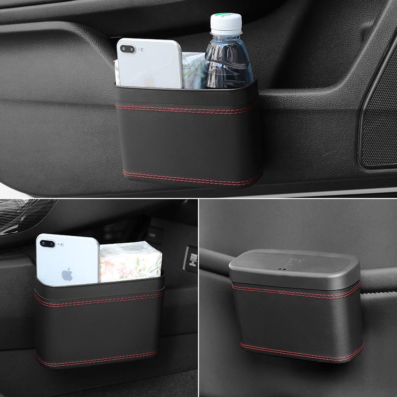 Poubelle et boîte de rangement suspendues au dossier du siège de voiture: Sac poubelle de voiture pliable et multifonctionnel