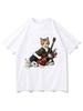 Novelty Cat T-Shirt Cartoon Print Cotton Manga Tee-Shirt Short Sleeve Harajuku Kawaii Tshirt Ropa Hombre Cute Clothing