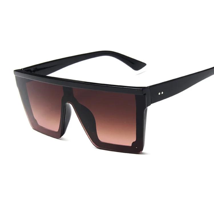 Square Sunglasses Woman Luxury Vintage Brand Designer Sun Glasses Female Big Frame Mirror Black Silver Flat Top Oculos De Sol