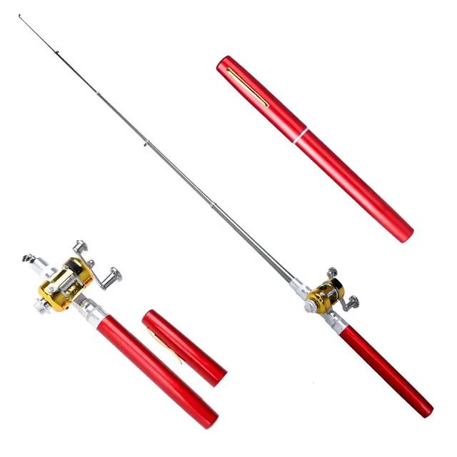 2025 Portable Mini Fishing Rod Pocket Telescopic Rod Pen Shape Folding Fishing Rod with Reel Wheel Fishing Gear Set Outdoor River and Lake Fishing