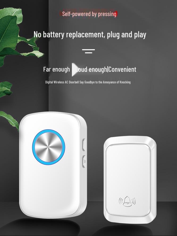 Wireless Self-Powered Waterproof Smart Doorbell with Long-Range Remote Control