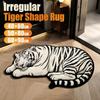 Absorbent Tiger Floor Mat Non-slip Irregular Bath Rug Tiger Shape Rug  Home Entrance Decor