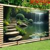 2D Zen Waterfall Garden Tapestry Bedroom Living Room Wall Decor