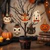 Vintage Wooden Halloween Hanging Ornament Cute Ghost Vampire Pattern Perfect for Halloween Fireplace Mantel Decor Gift