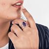 Marquise Amethyst Triple Band Statement Ring, 925 Sterling Silver, Handmade Jewelry for Women